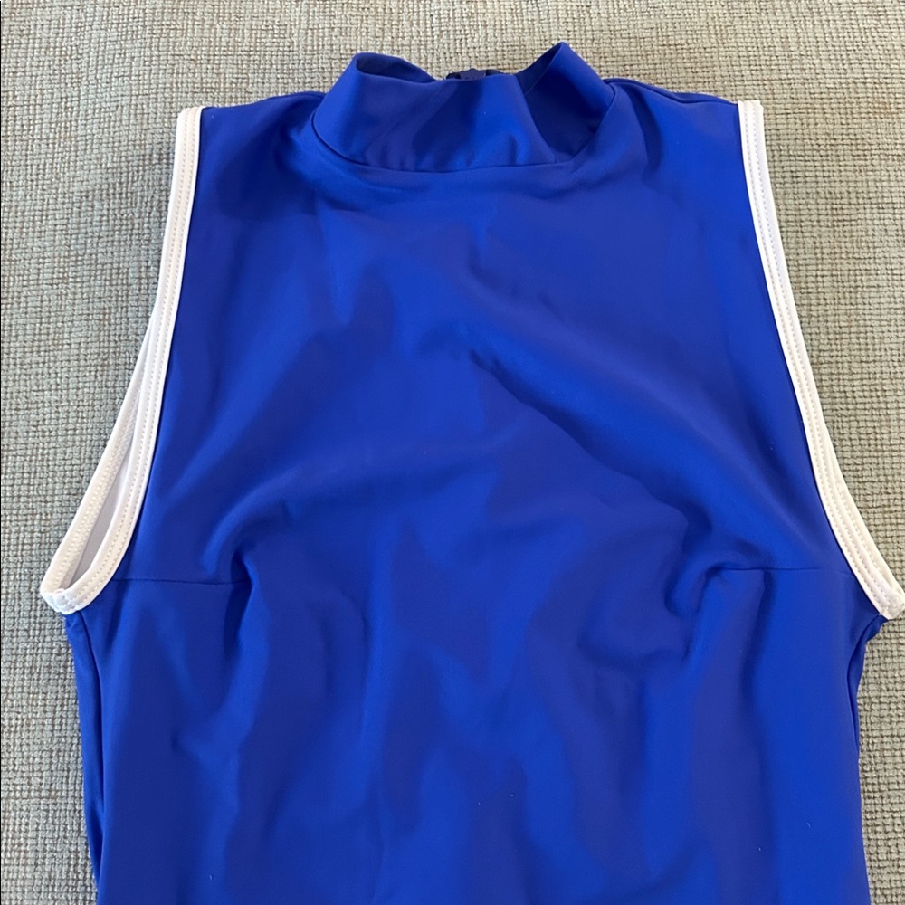 NEW WOT Salt Gypsy Jade bright blue white trim high neck surf swimsuit - Picture 5 of 12